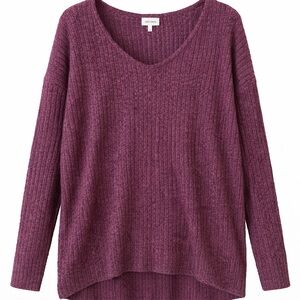 Cozy V-Neck Sweater in Rich Purple